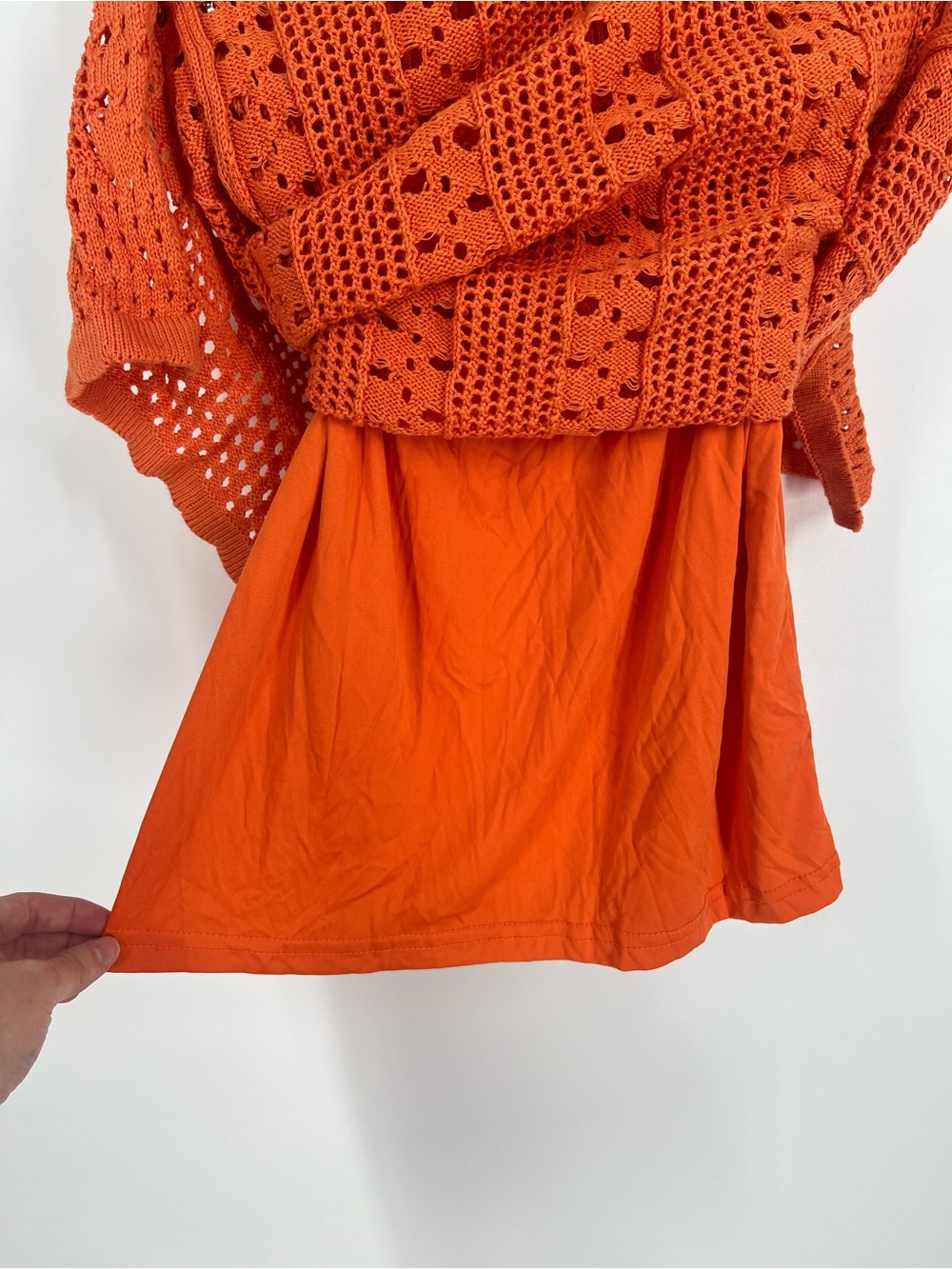 Olive & Oak Orange Crochet 2PC Halter & Maxi Skirt Set Size S NWT - Picture 10 of 13